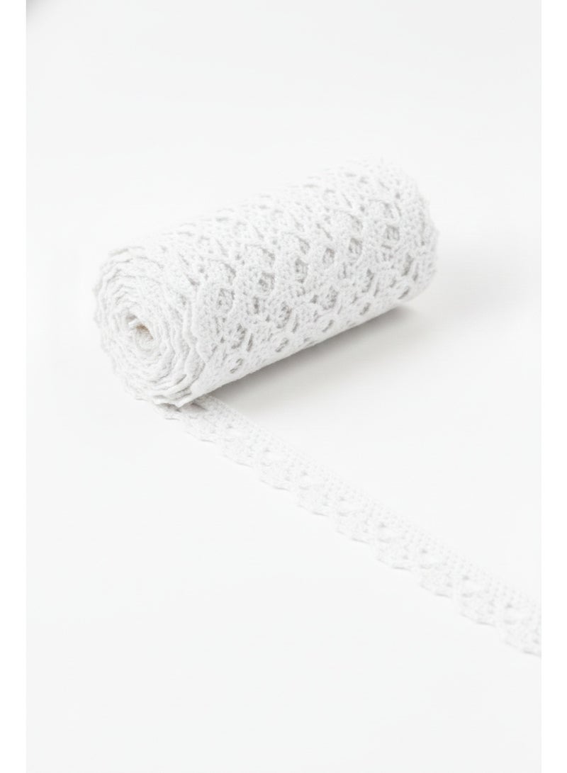 Decorative Sewing Lace Trim – 13mm x 15 Yards | Fabric Lace for Tailoring, DIY & Fashion ( White ) - Image 1